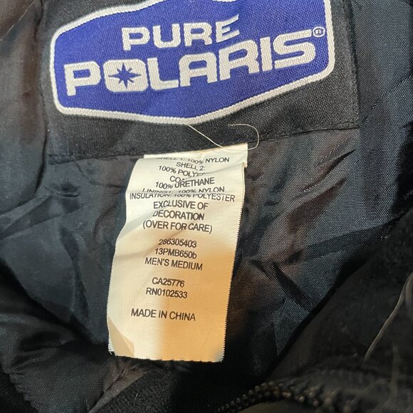 VTG Pure Polaris men's snowmobile jacket in black and blue nylon Mens M - Picture 2 of 9